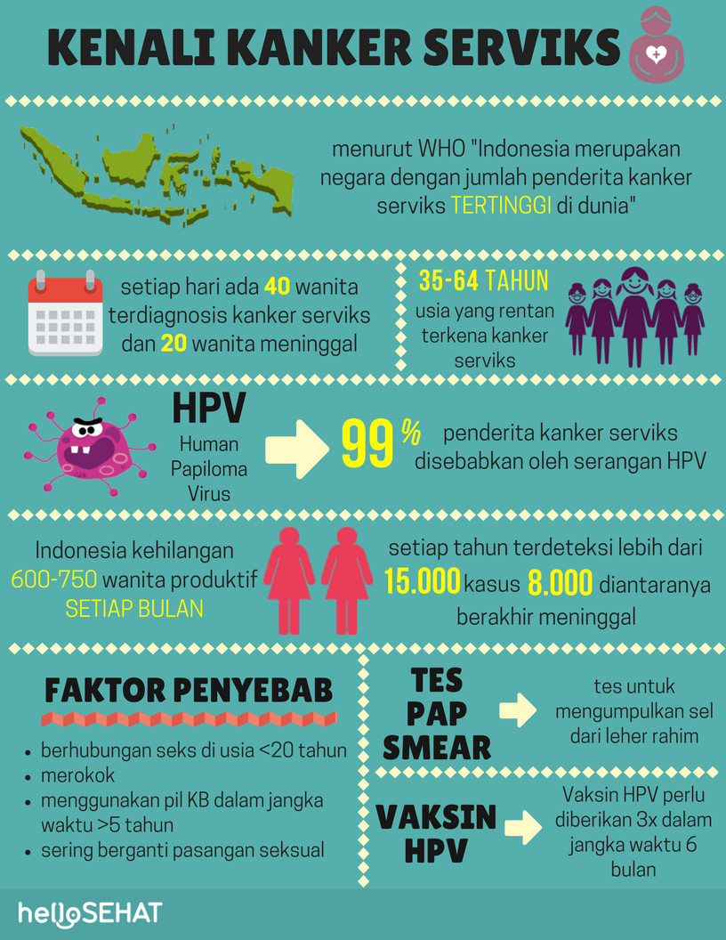 рак шийки матки інфографіки в Індонезії